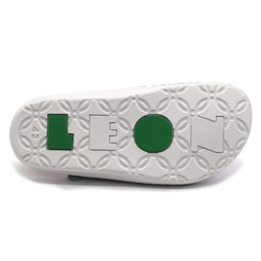 300 M Leon férfi munkavédelmi bőr klumpa – csúszásmentes, sarokpántos fehér