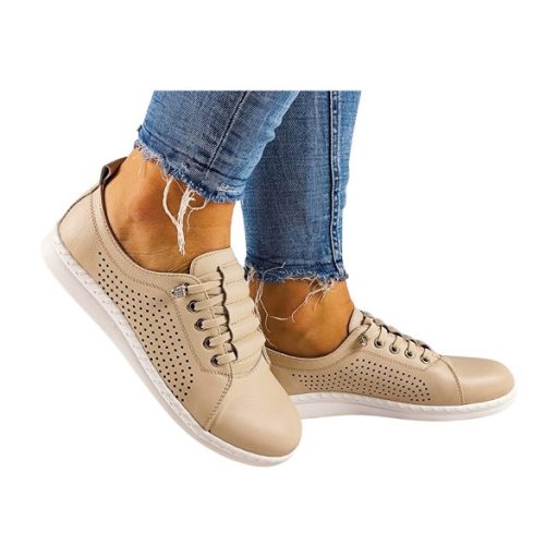 Fiora Spring könnyű női utcai cipő bőr belsővel és bőr talpbetéttel beige