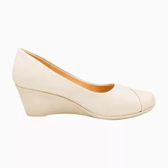   Parisienne telitalpú elegáns női cipő bőr talpbetéttel beige