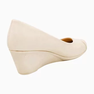   Parisienne telitalpú elegáns női cipő bőr talpbetéttel beige