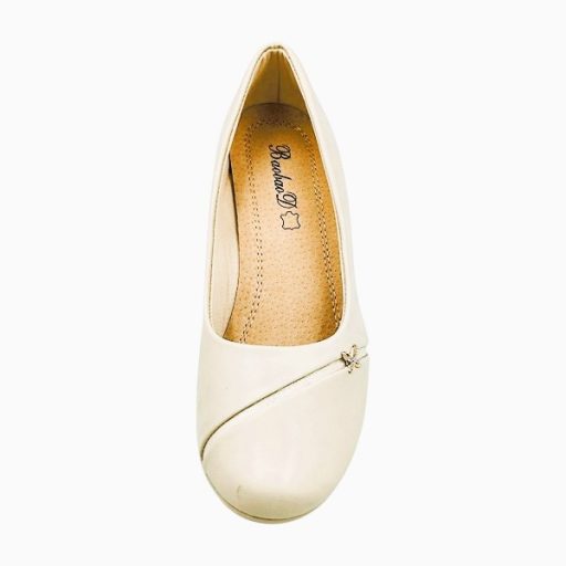 Parisienne telitalpú elegáns női cipő bőr talpbetéttel beige