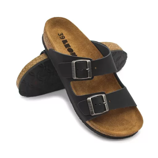 4010 Leon klasszikus bio papucs fekete