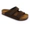 4704 LEON Férfi bőr papucs dupla tépőzáras parafa talpon barna