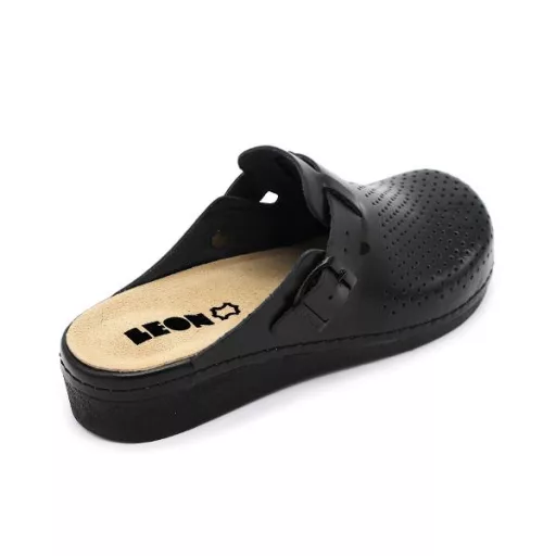 5001 LEON kivehető betétes női gyógyklumpa bőrből fekete