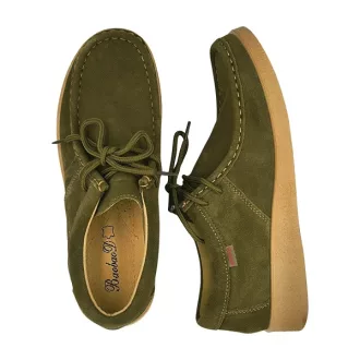   LEATHER LOVE hasított bőr khaki zöld női kényelmi cipő 
