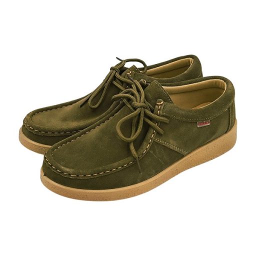 LEATHER LOVE hasított bőr khaki zöld női kényelmi cipő 