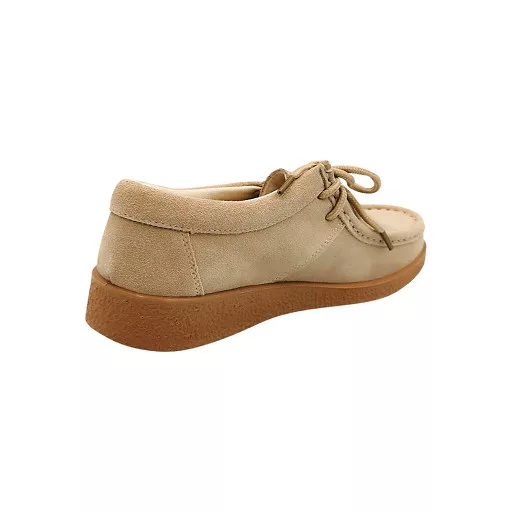 LEATHER LOVE hasított bőr beige női kényelmi cipő 