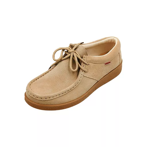 LEATHER LOVE hasított bőr beige női kényelmi cipő 