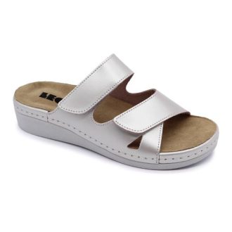   5011 LEON kivehető talpbetétes gyógypapucs nappa bőr I perla