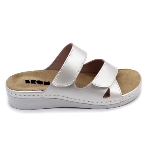 5011 LEON kivehető talpbetétes gyógypapucs nappa bőr I perla