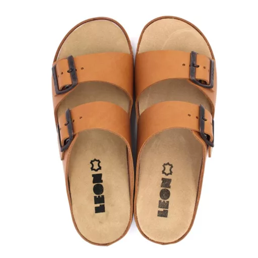 5012 LEON kivehető talpbetétes csatos gógypapucs nappa bőr Ibarna-orlando