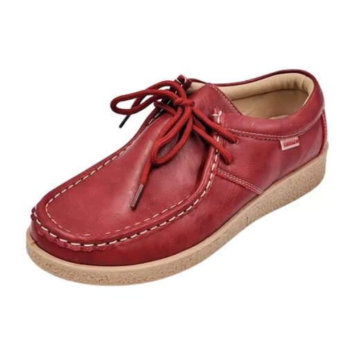 Pure Leather  box bőr női kényelmi cipő bordó