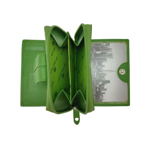 Giorgio Carelli  RFID blokkoló kisméretű női bőr pénztárca zöld