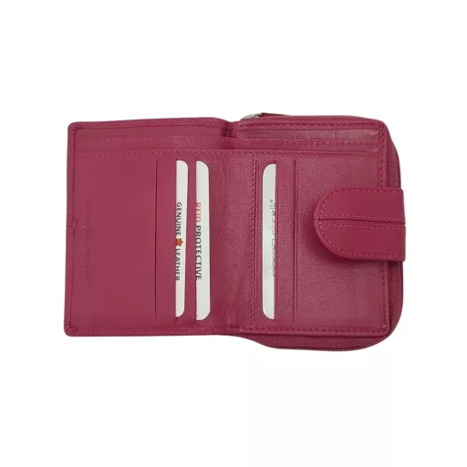 Giorgio Carelli  RFID blokkoló kismértű női bőr pénztárca pink 