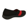 APOLLO légáteresztő  fekete piros női vászon belebújós cipő