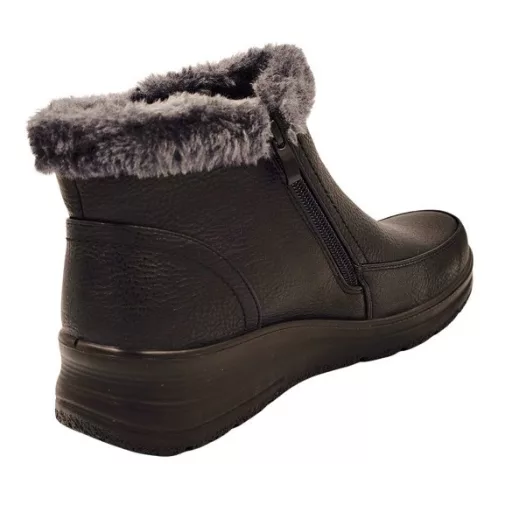 MONA telitalpú bélelt dupla cipzáras női thermo csizma fekete