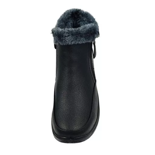 MONA telitalpú bélelt dupla cipzáras női thermo csizma fekete