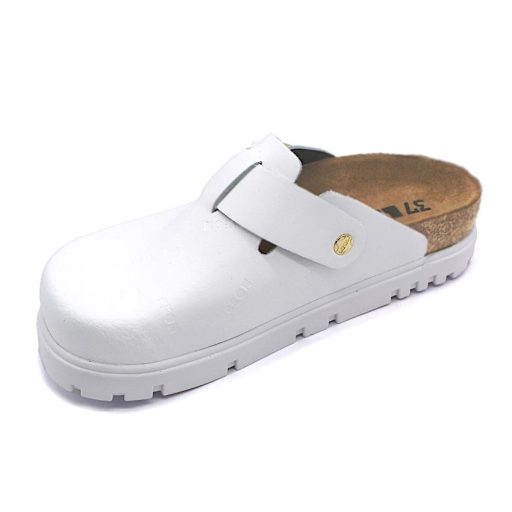 6000 Leon valódi bőr klumpa – parafa bio talpon fehér