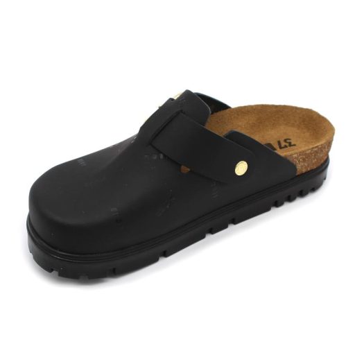 6000 Leon valódi bőr klumpa – parafa bio talpon fekete