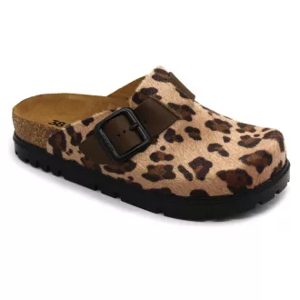 6003 LEON valódi bőr állatmintás klumpa barna