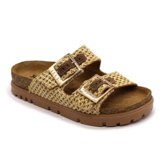   6017 Leon divatos női dupla csatos papucs parafa talpon – kényelmes, állítható