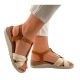 VOGUE elegáns női telitalpú szandál | beige-barna