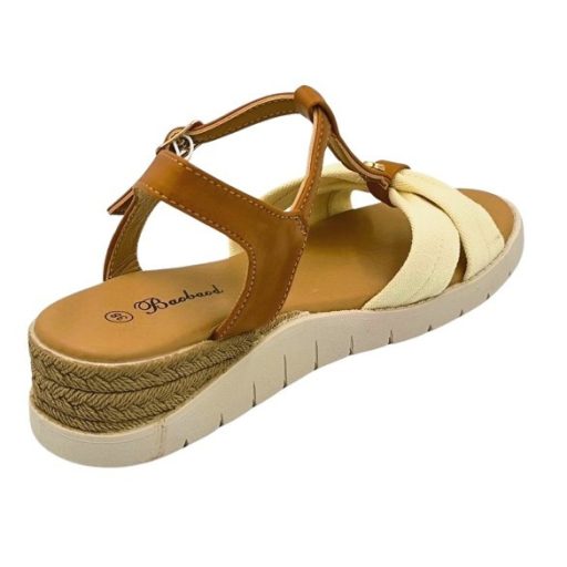 VOGUE elegáns női telitalpú szandál | beige-barna