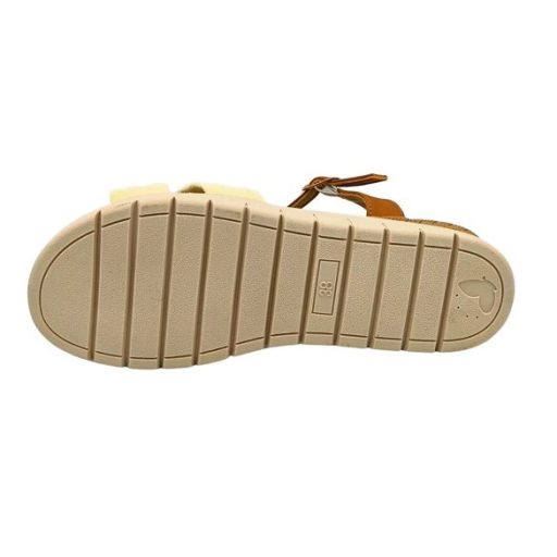 VOGUE elegáns női telitalpú szandál | beige-barna