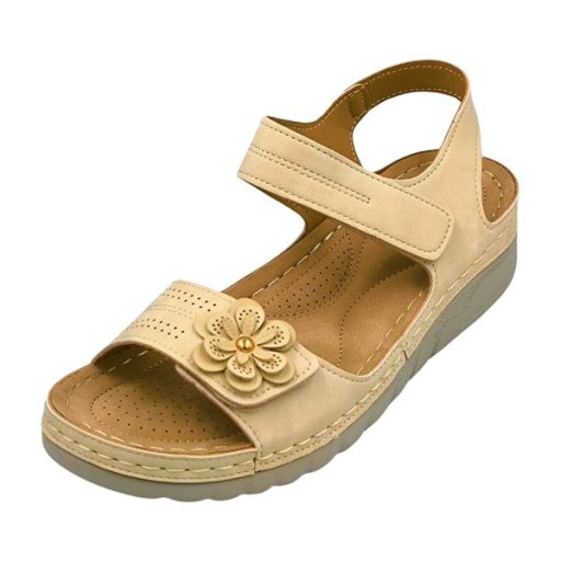 Summer anatomic dupla tépőzáras drapp női szandál