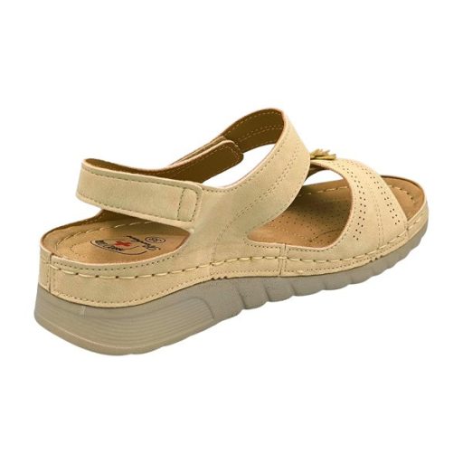 Summer anatomic dupla tépőzáras drapp női szandál