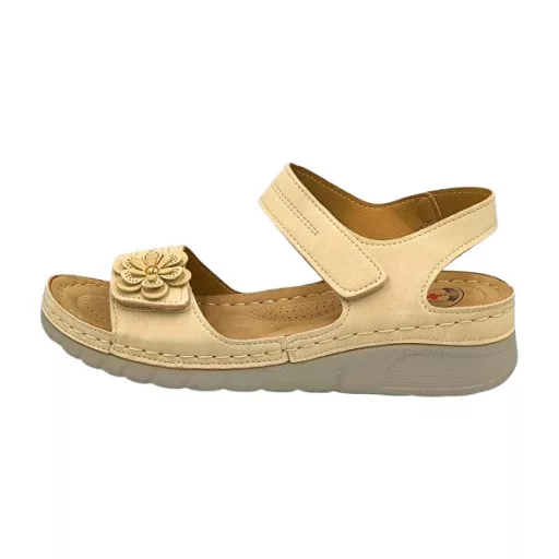 Summer anatomic dupla tépőzáras drapp női szandál