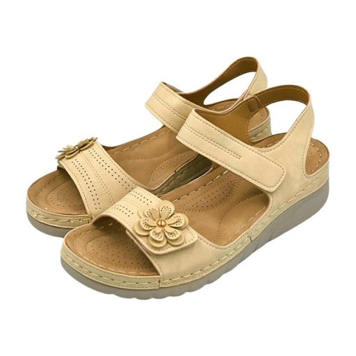 Summer anatomic dupla tépőzáras drapp női szandál