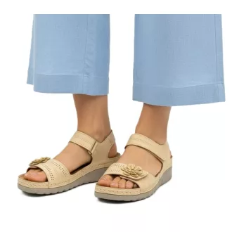 Summer anatomic dupla tépőzáras drapp női szandál