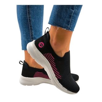 Apollo Lexy pille-könnyű bebújós női cipő fekete-pink