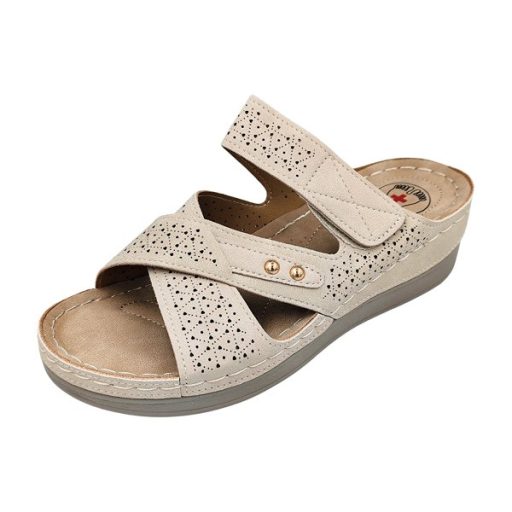 CAIRO női keresztpántos papucs beige