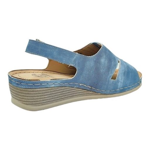 HELÉNA női sarokpántos kényelmi szandál világoskék