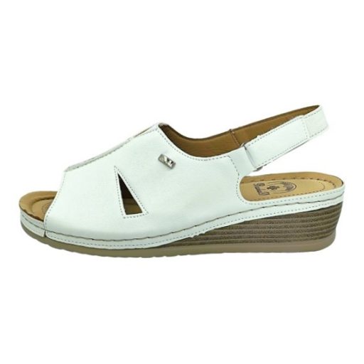 HELÉNA női sarokpántos kényelmi szandál fehér