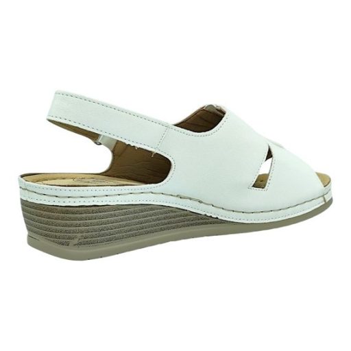 HELÉNA női sarokpántos kényelmi szandál fehér