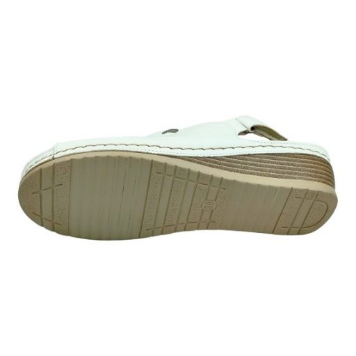 HELÉNA női sarokpántos kényelmi szandál fehér