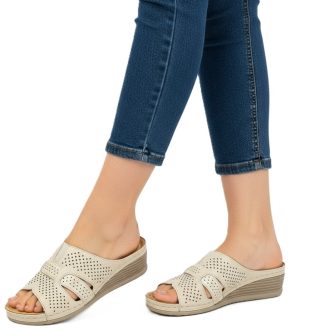 VALERIA női kényelmes papucs drapp