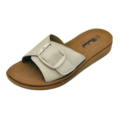 ONYX női csatos papucs beige