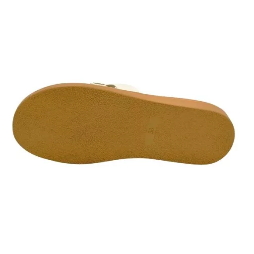 MARINA trendi női lapos talpú papucs beige