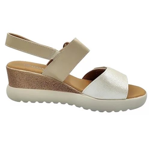 LAGUNA SHINE női telitalpú szandál – beige