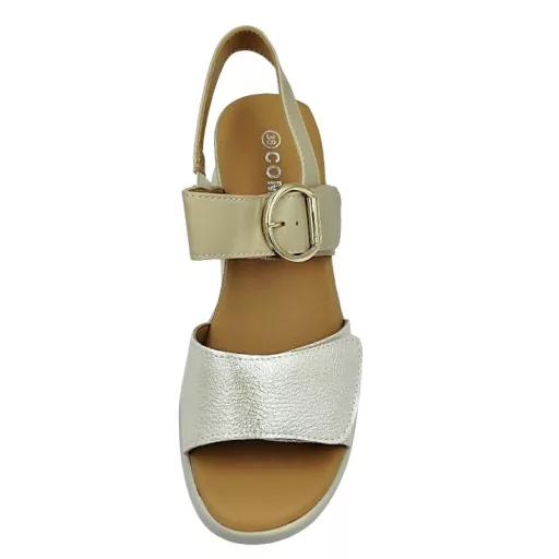LAGUNA SHINE női telitalpú szandál – beige