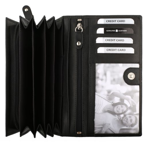 Choice nagy méretű női bőr pénztárca fekete