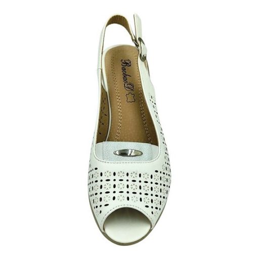 MELINDA Nyitott orrú szandál 5 cm sarokkal fehér