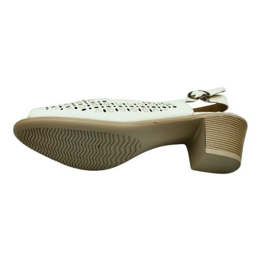 MELINDA Nyitott orrú szandál 5 cm sarokkal fehér