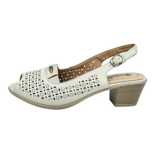 MELINDA Nyitott orrú szandál 5 cm sarokkal beige