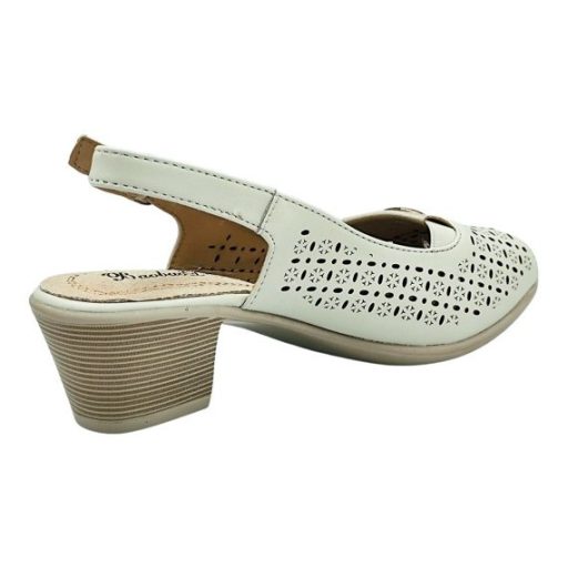 MELINDA Nyitott orrú szandál 5 cm sarokkal beige