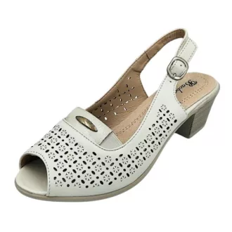 MELINDA Nyitott orrú szandál 5 cm sarokkal beige